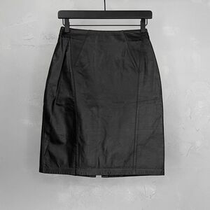 Vintage Toffs Black Genuine Leather Pencil Skirt 25 - 26 in. Waist